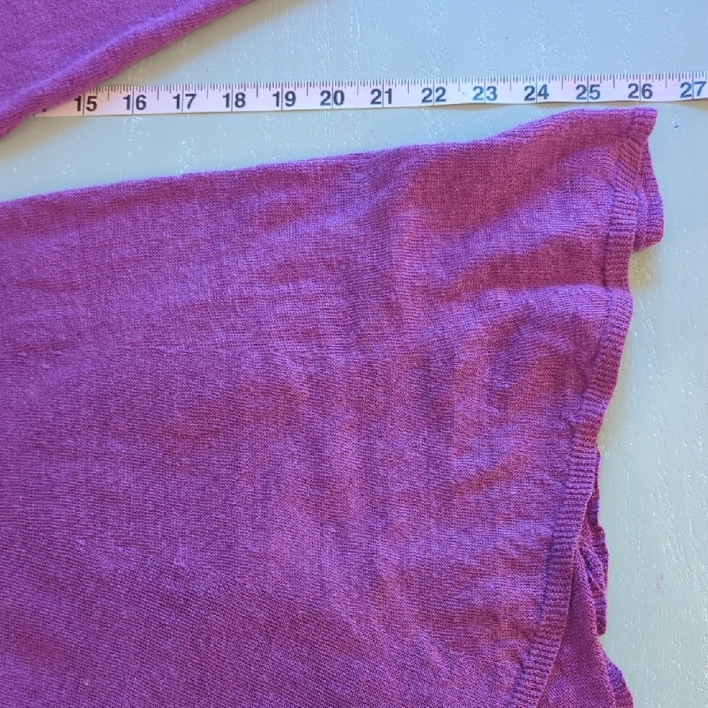 Eileen Fisher Linen Cardigan Open Front‎ Raspberry size Small - Picture 7 of 7